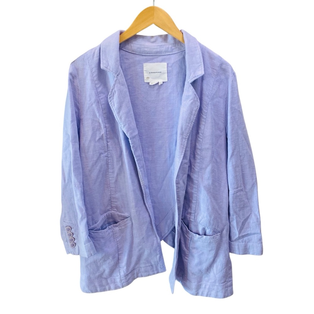 By Anthropologie Linen Tulip Blazer in lavender 10 - Picture 5 of 8